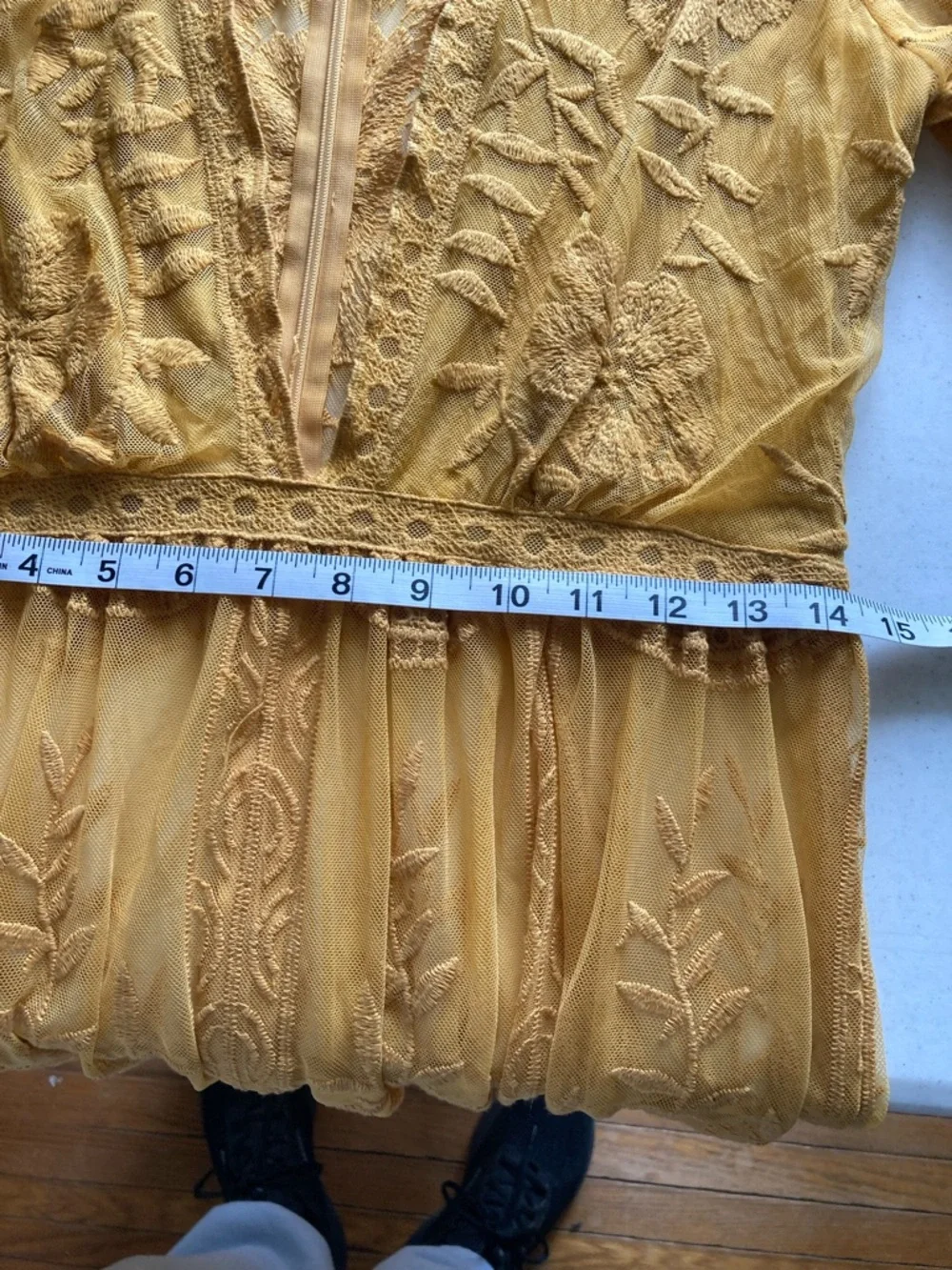 Honey Punch Sheer Lace Maxi Dress with Deep V Neck - Picture 8 of 9